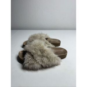 Zara Home Faux Fur Crossover Sandals Size 37 EU/ 6,5 US